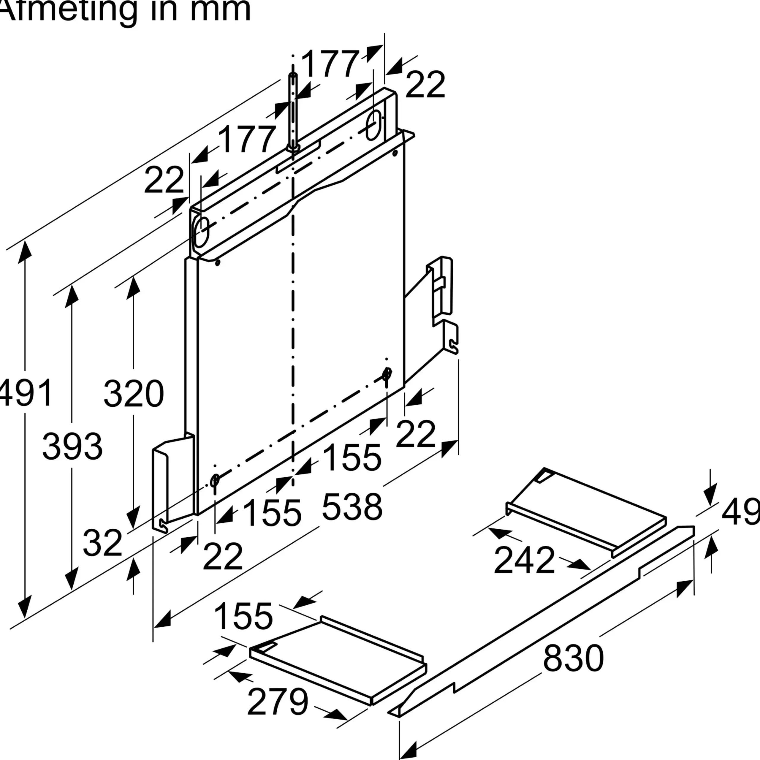 DSZ4961 Frame verlager 830 mm