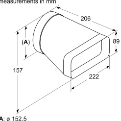 HEZ9VDSI0 Verloopstuk ⌀ 150 mm rond-vlak