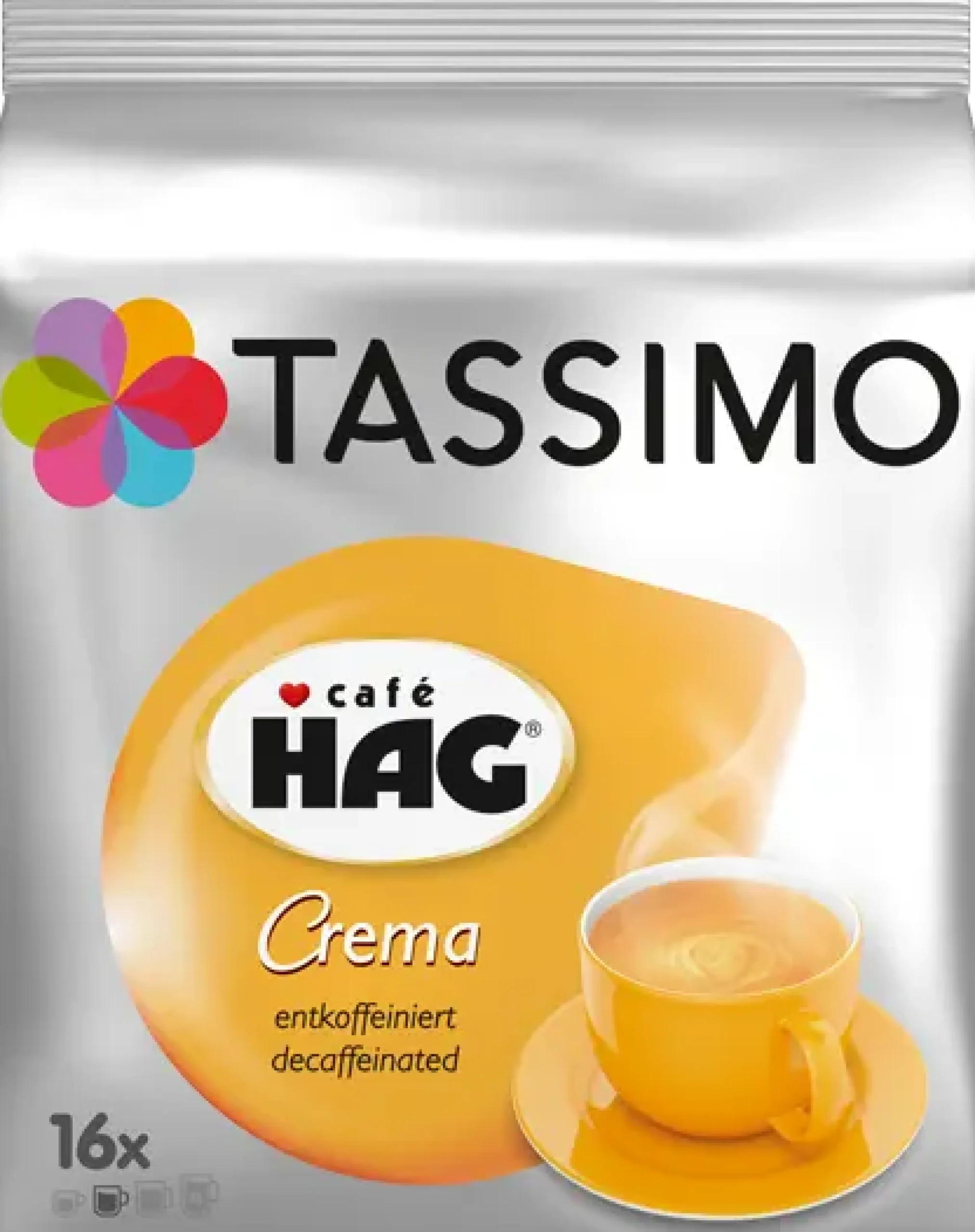 00574792 Koffie Tassimo T-Discs: Cafe Häg Crema Caffeinevrij Inhoud: 16 T-Discs