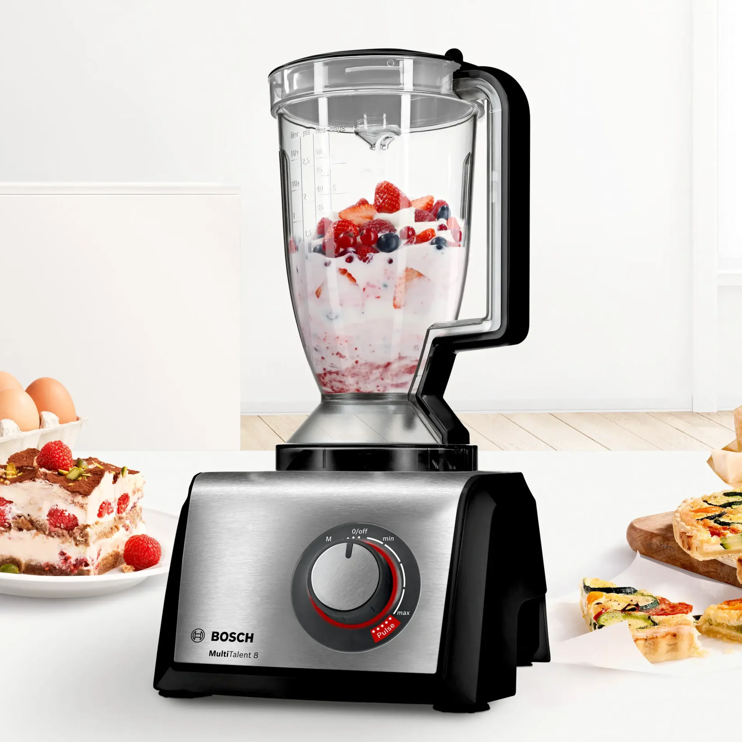 MC812M865 Food processor MultiTalent 8 1250 W Zwart, RVS