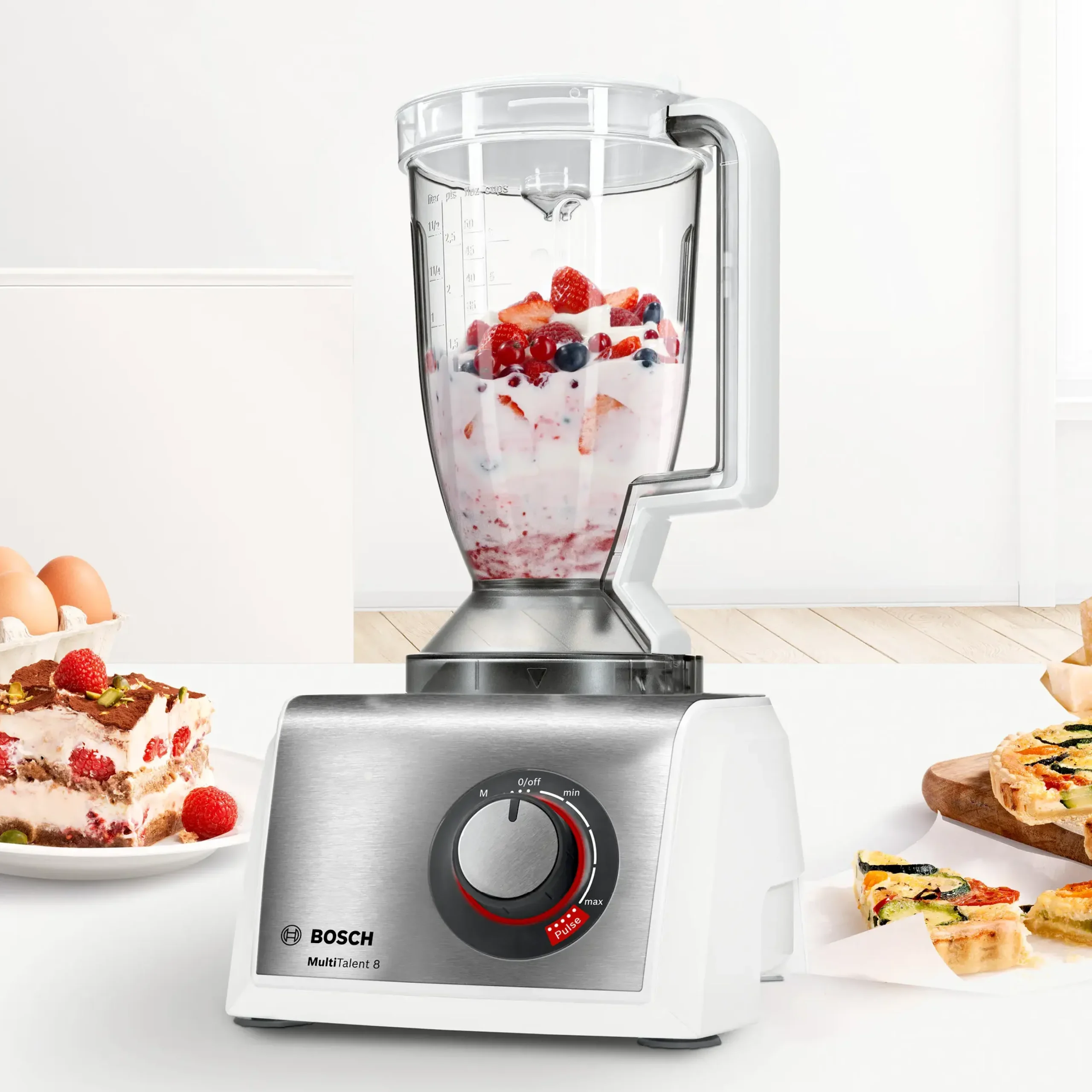 MC812S814 Food processor MultiTalent 8 1250 W Wit, RVS
