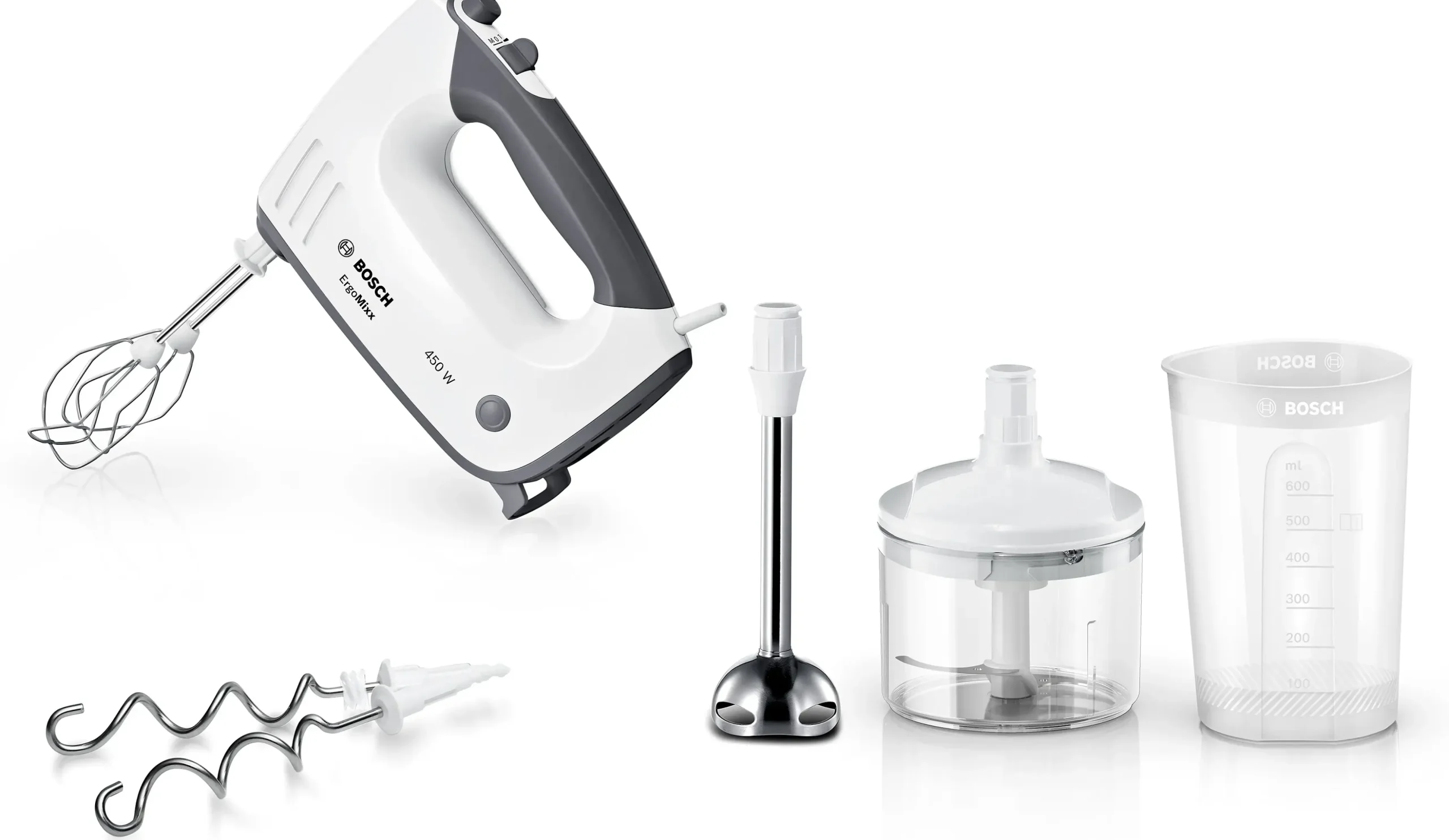 MFQ36480 Handmixer ErgoMixx 450 W Wit, Grijs