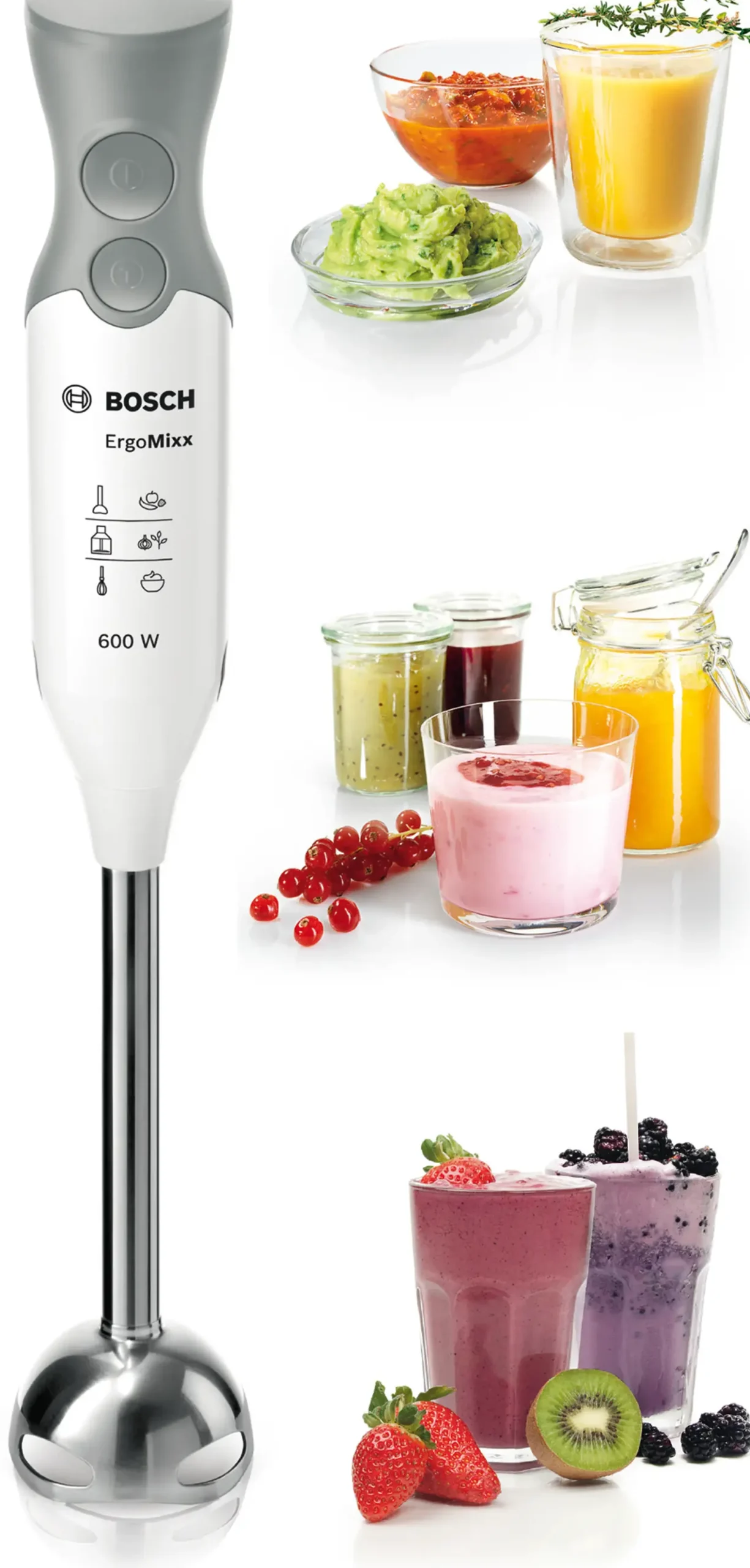 MSM66110 Staafmixer ErgoMixx 600 W Wit, Grijs
