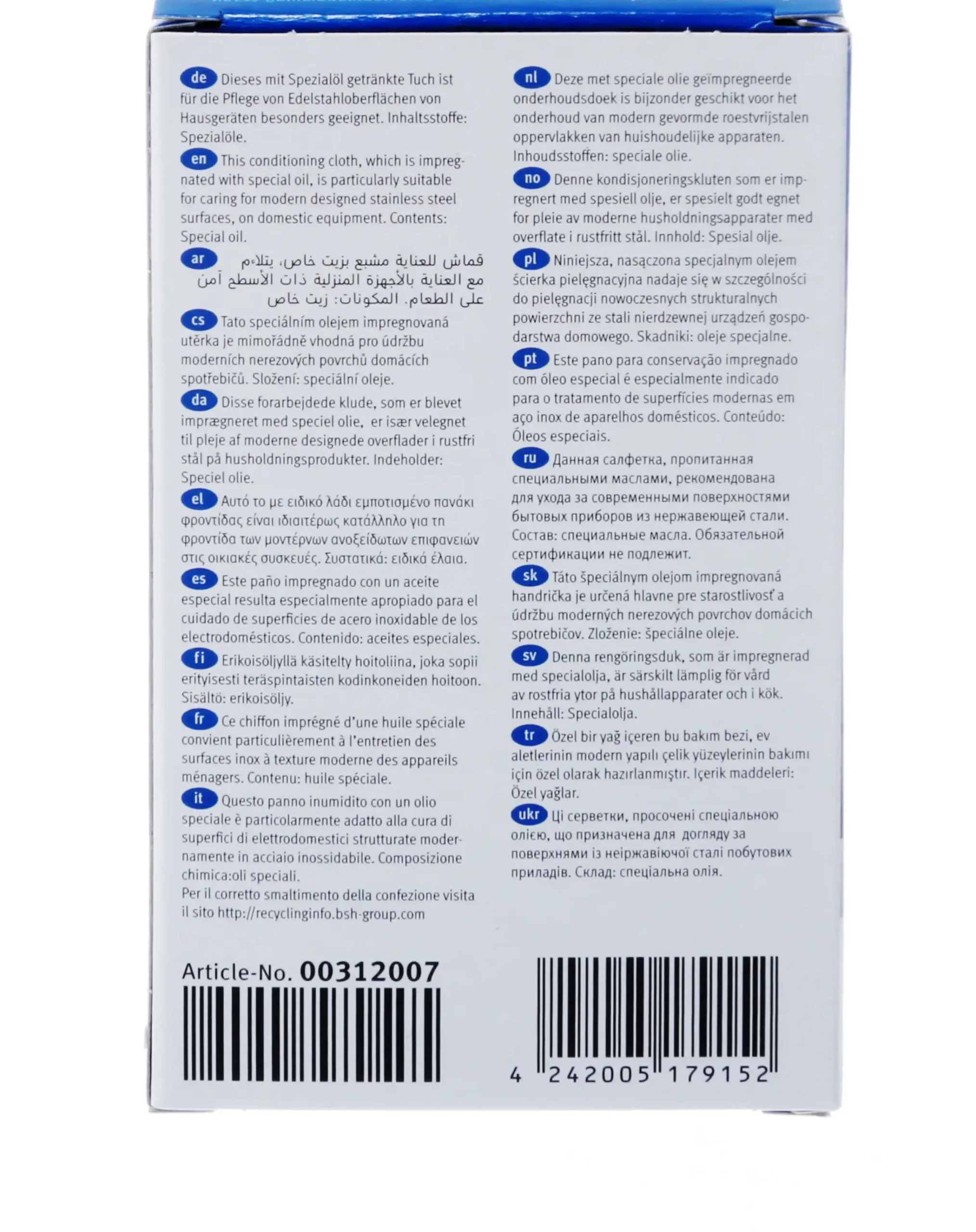 00312007 RVS onderhoudsdoeken - 5 stuks