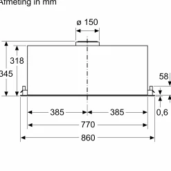 Serie 6 Afzuigunit 86 cm Roestvrij staal