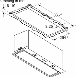 Serie 6 Afzuigunit 86 cm Roestvrij staal