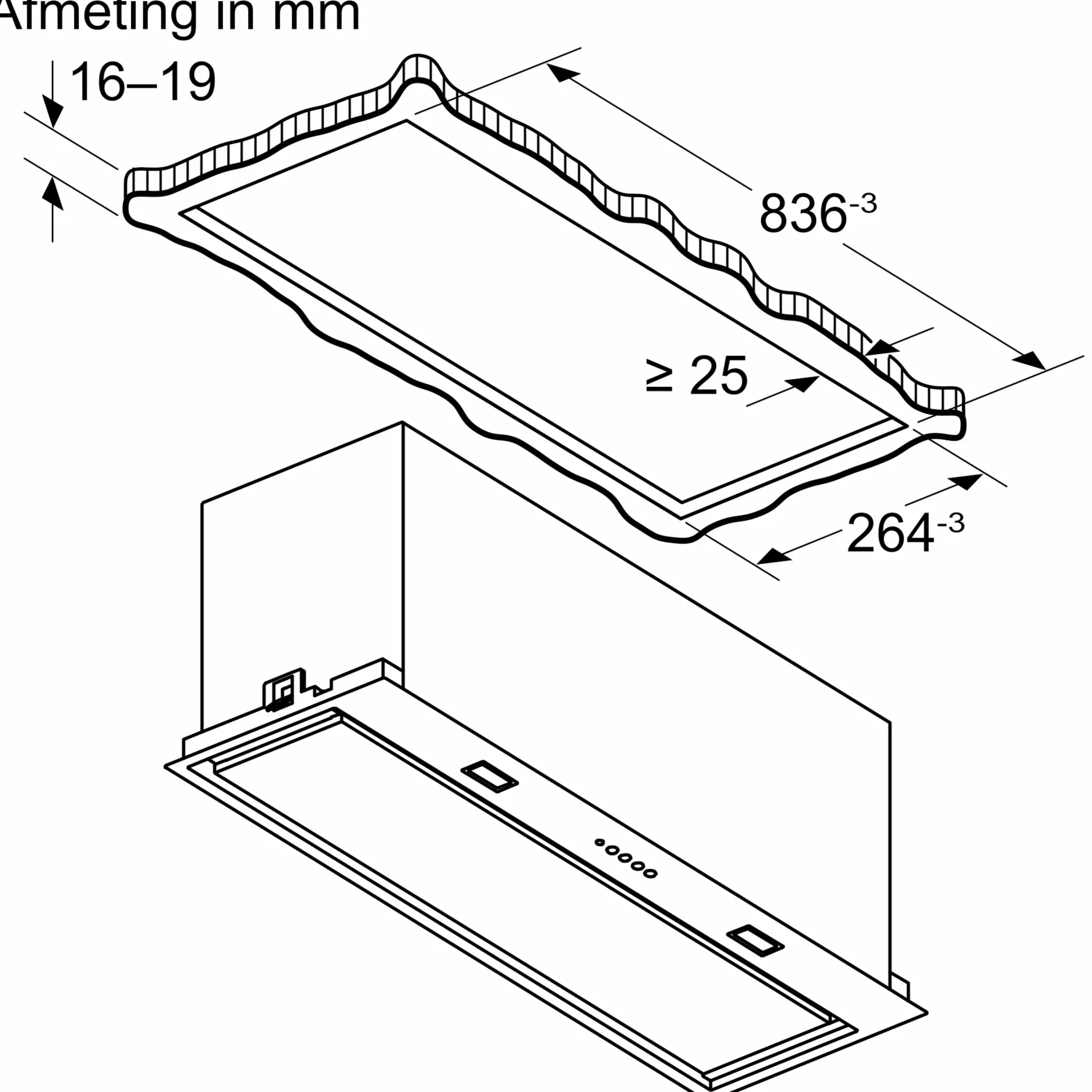 Serie 6 Afzuigunit 86 cm Roestvrij staal
