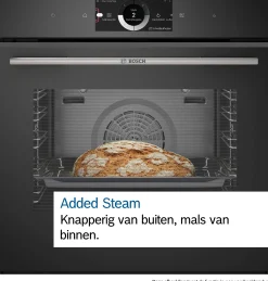 Serie 8 Bakoven met magnetron en Added Steam 60 x 60 cm Mat zwart