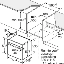 Serie 8 Bakoven met magnetron en Added Steam 60 x 60 cm Mat zwart