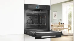 Serie 8 Bakoven met magnetron en Added Steam 60 x 60 cm Mat zwart