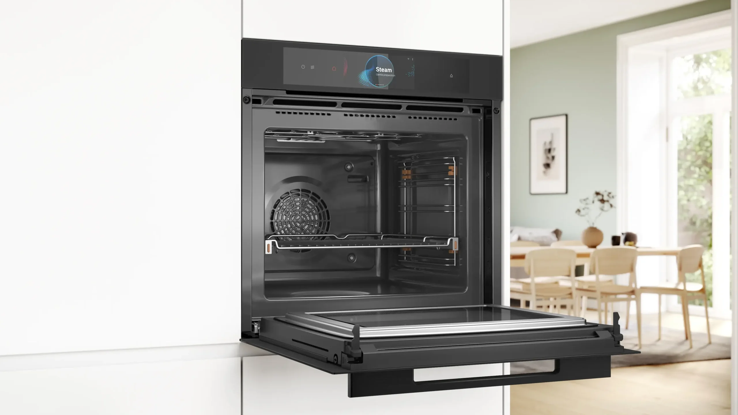 Serie 8 Bakoven met magnetron en Added Steam 60 x 60 cm Mat zwart