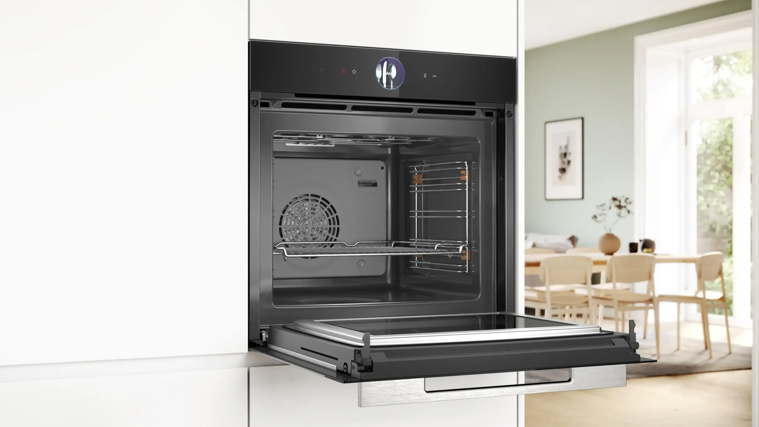 Serie 8 Bakoven met magnetron 60 x 60 cm Zwart