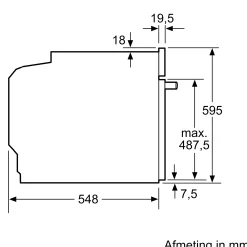 Serie 8 Bakoven met magnetron 60 x 60 cm Mat zwart