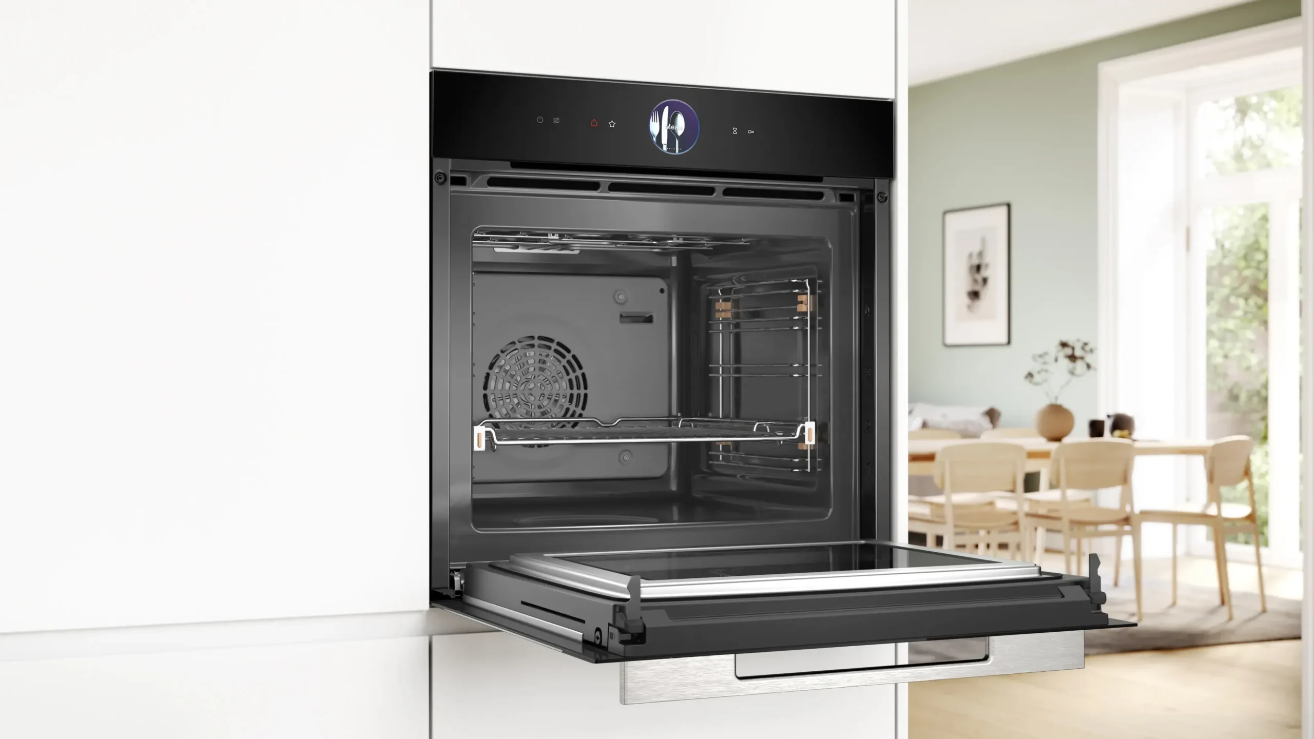 Serie 8 Bakoven met magnetron 60 x 60 cm Zwart