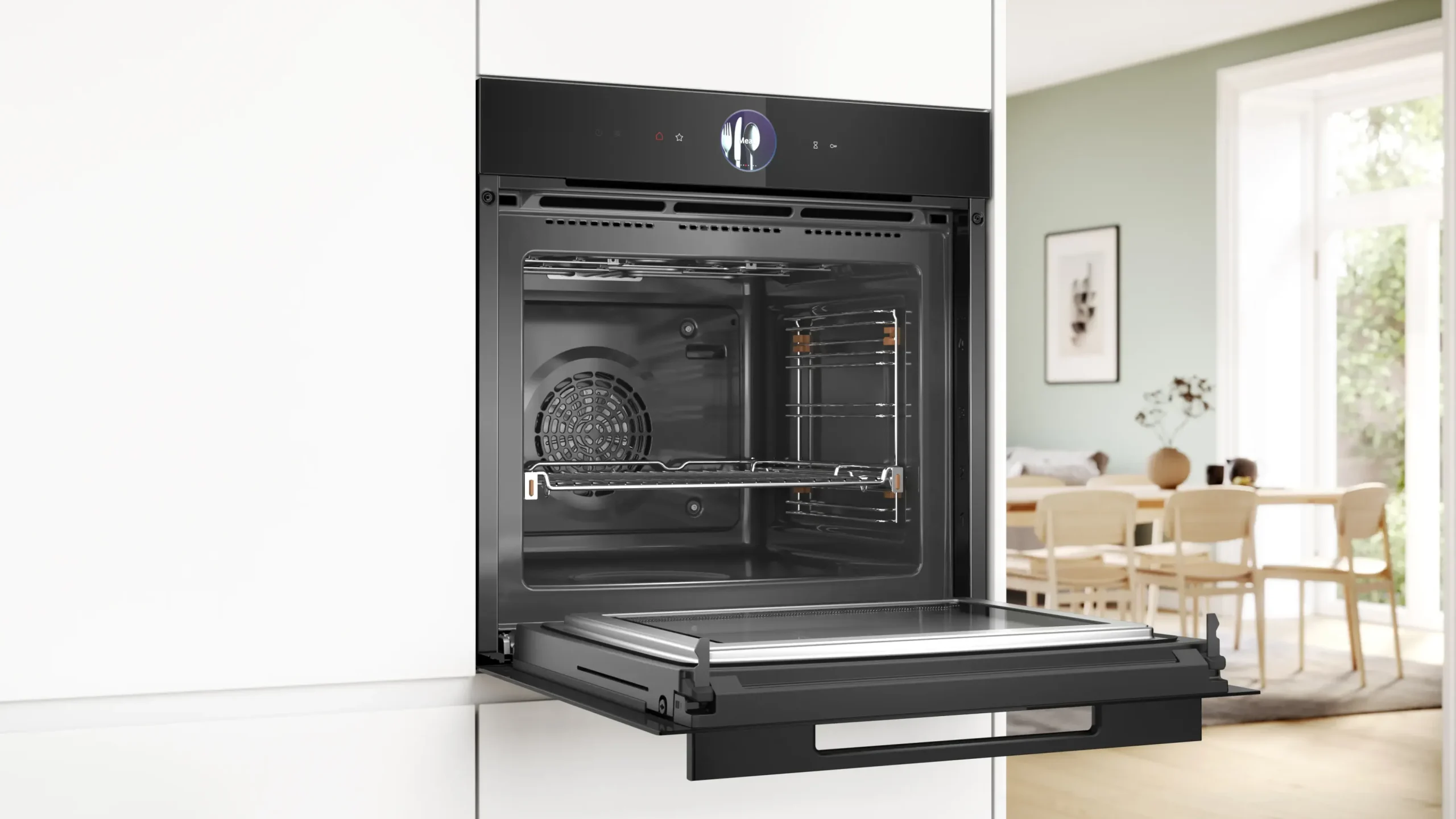 Serie 8 Bakoven met magnetron 60 x 60 cm Zwart