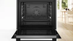 Serie 4 Bakoven met toegevoegde stoom 60 x 60 cm Zwart