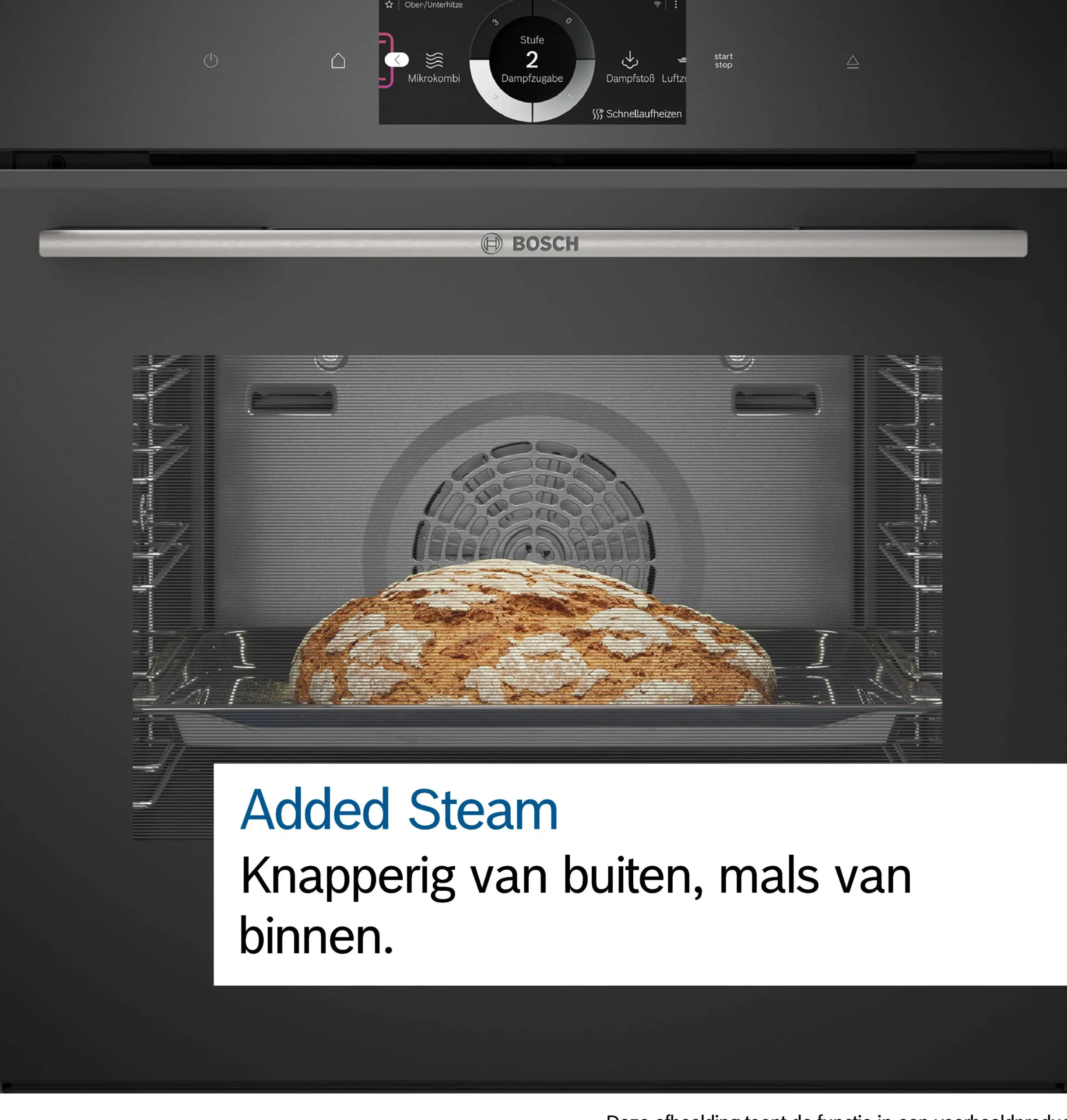 Serie 8 Bakoven met volwaardige stoom 60 x 60 cm Zwart