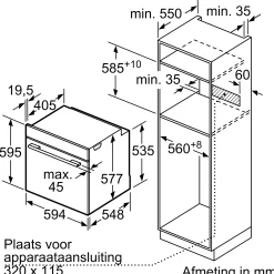 Serie 8 Bakoven met volwaardige stoom 60 x 60 cm Mat zwart
