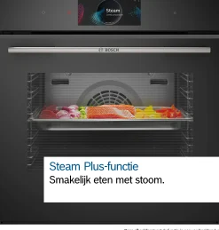 Serie 8 Bakoven met volwaardige stoom 60 x 60 cm Mat zwart