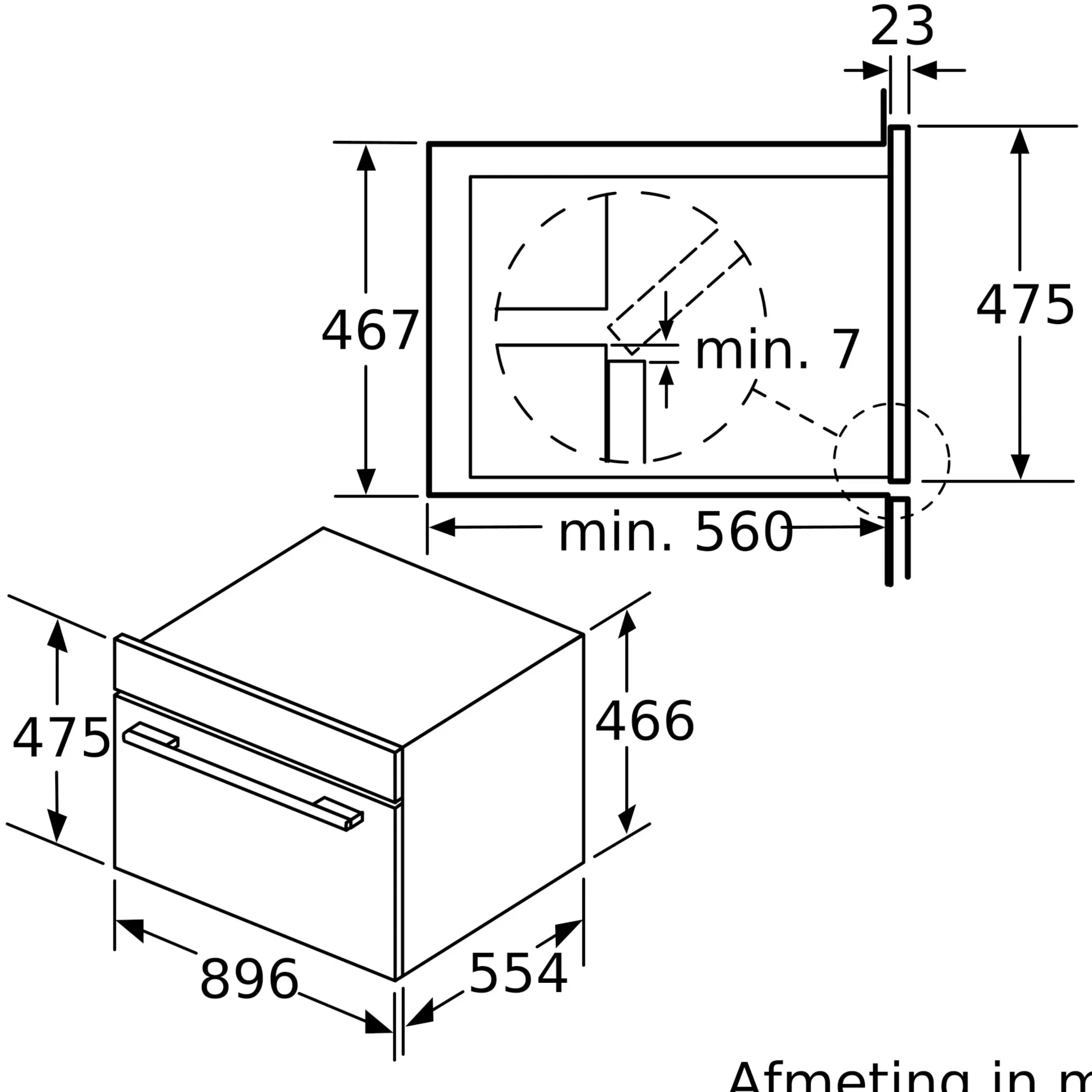 Serie 6 Bakoven 90 x 48 cm RVS