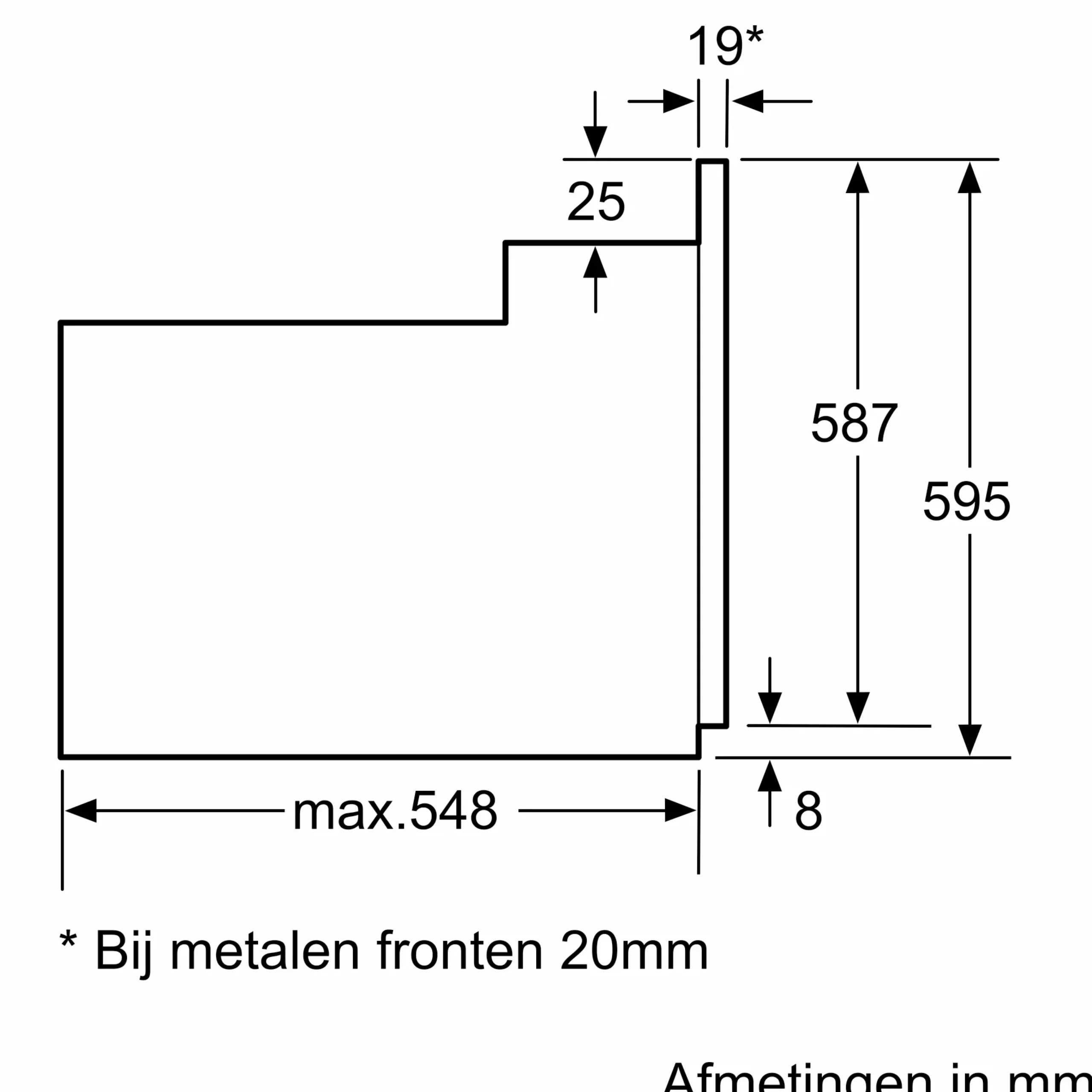 Serie 2 Bakoven 60 x 60 cm Zwart