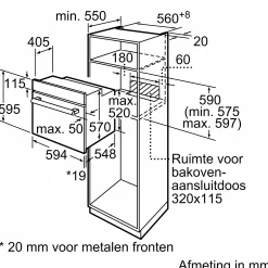 Serie 2 Bakoven 60 x 60 cm Zwart