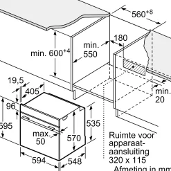 Serie 6 Bakoven 60 x 60 cm Zwart