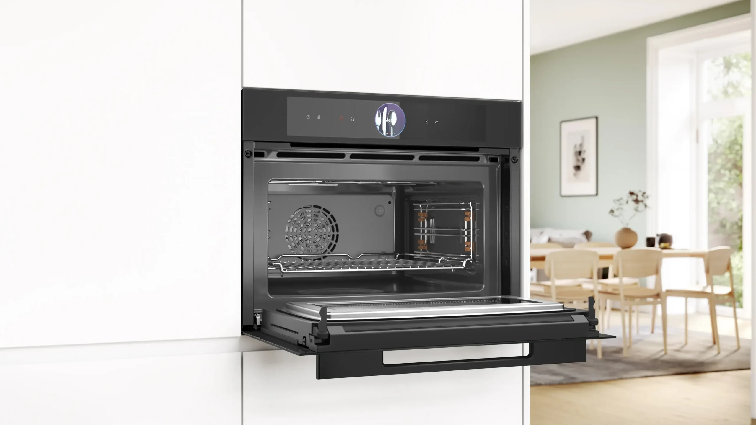Serie 8 Compacte bakoven met magnetron 60 x 45 cm Mat zwart