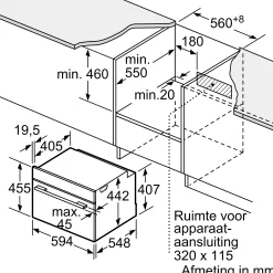 Serie 8 Compacte bakoven met volwaardige stoom 60 x 45 cm Zwart