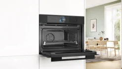 Serie 8 Compacte bakoven met volwaardige stoom 60 x 45 cm Mat zwart