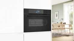 Serie 8 Compacte bakoven met volwaardige stoom 60 x 45 cm Mat zwart