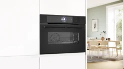 Serie 8 Compacte bakoven met volwaardige stoom 60 x 45 cm Mat zwart