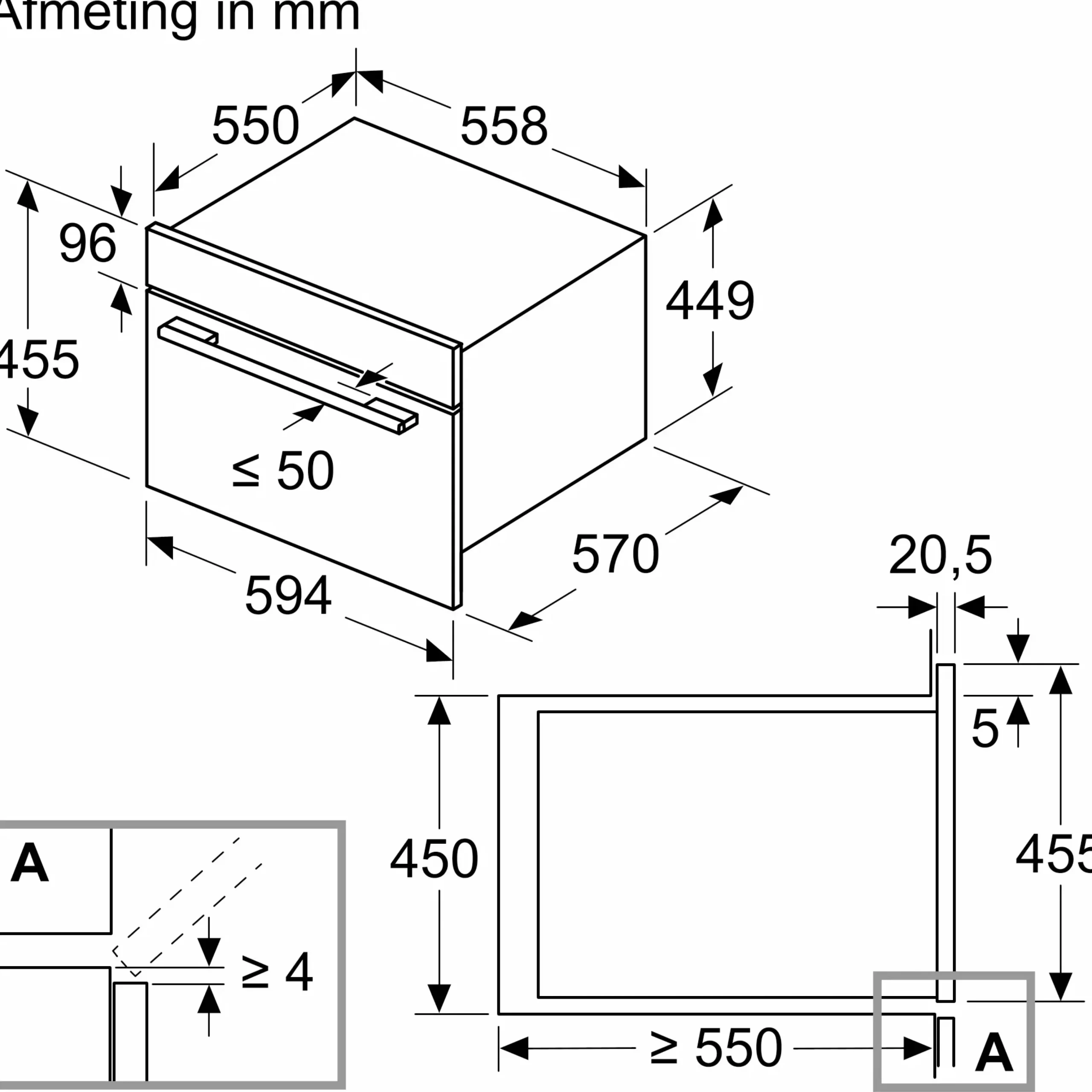 Serie 4 Compacte magnetron met hetelucht RVS