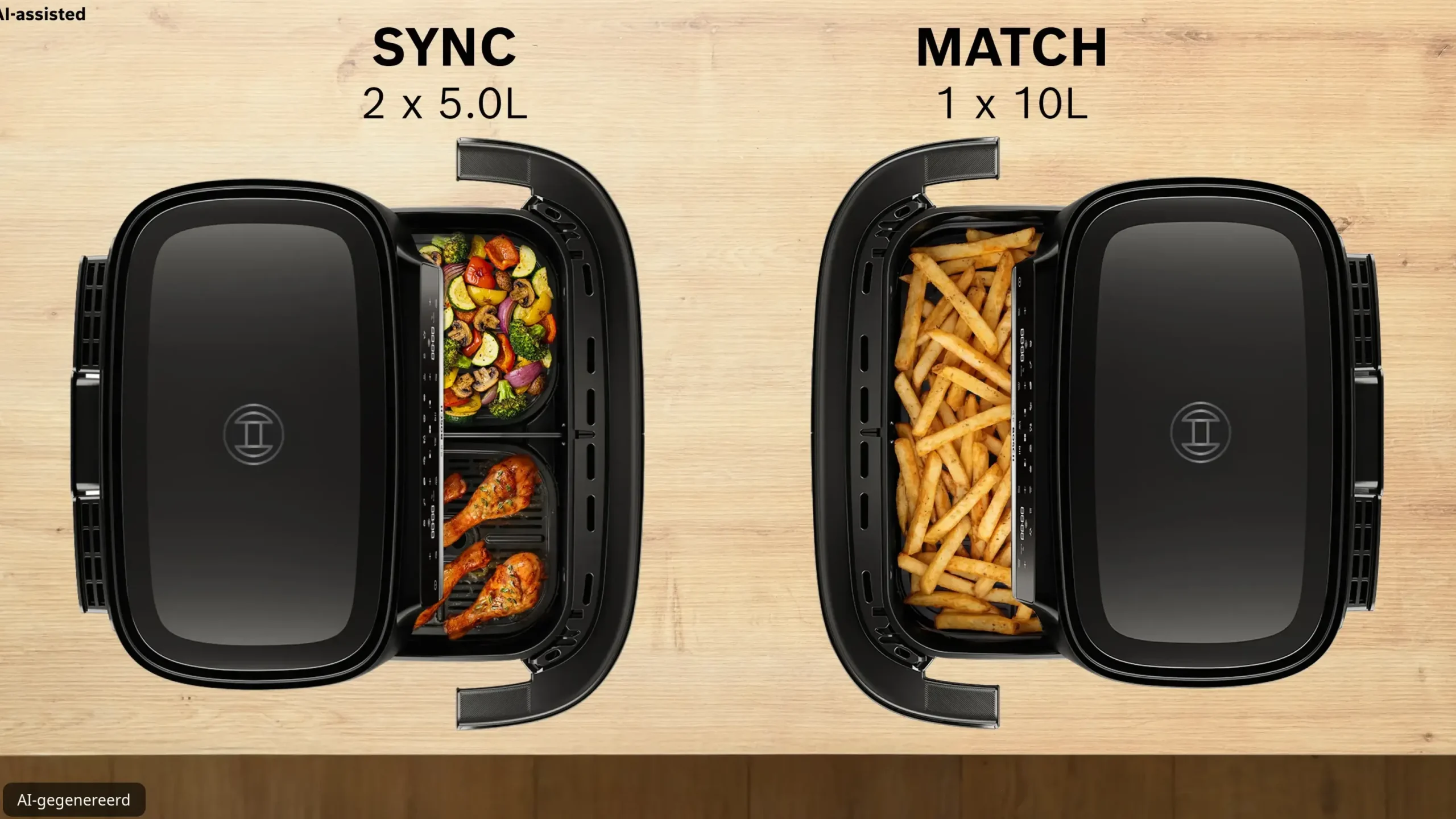 Serie 4 Double Flex Drawer Air Fryer Zwart