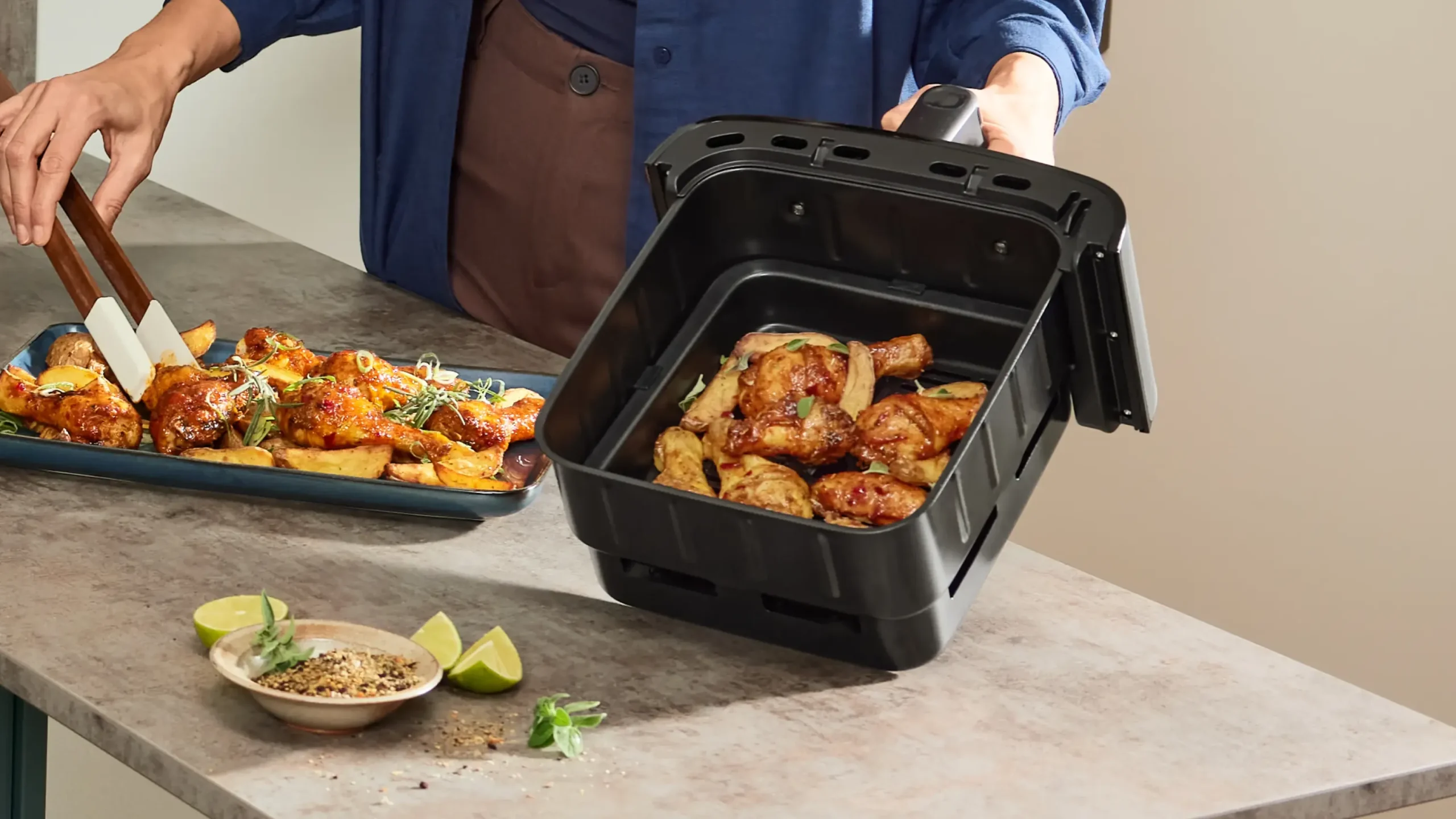 Serie 6 Double Stack Drawer Air Fryer Zwart