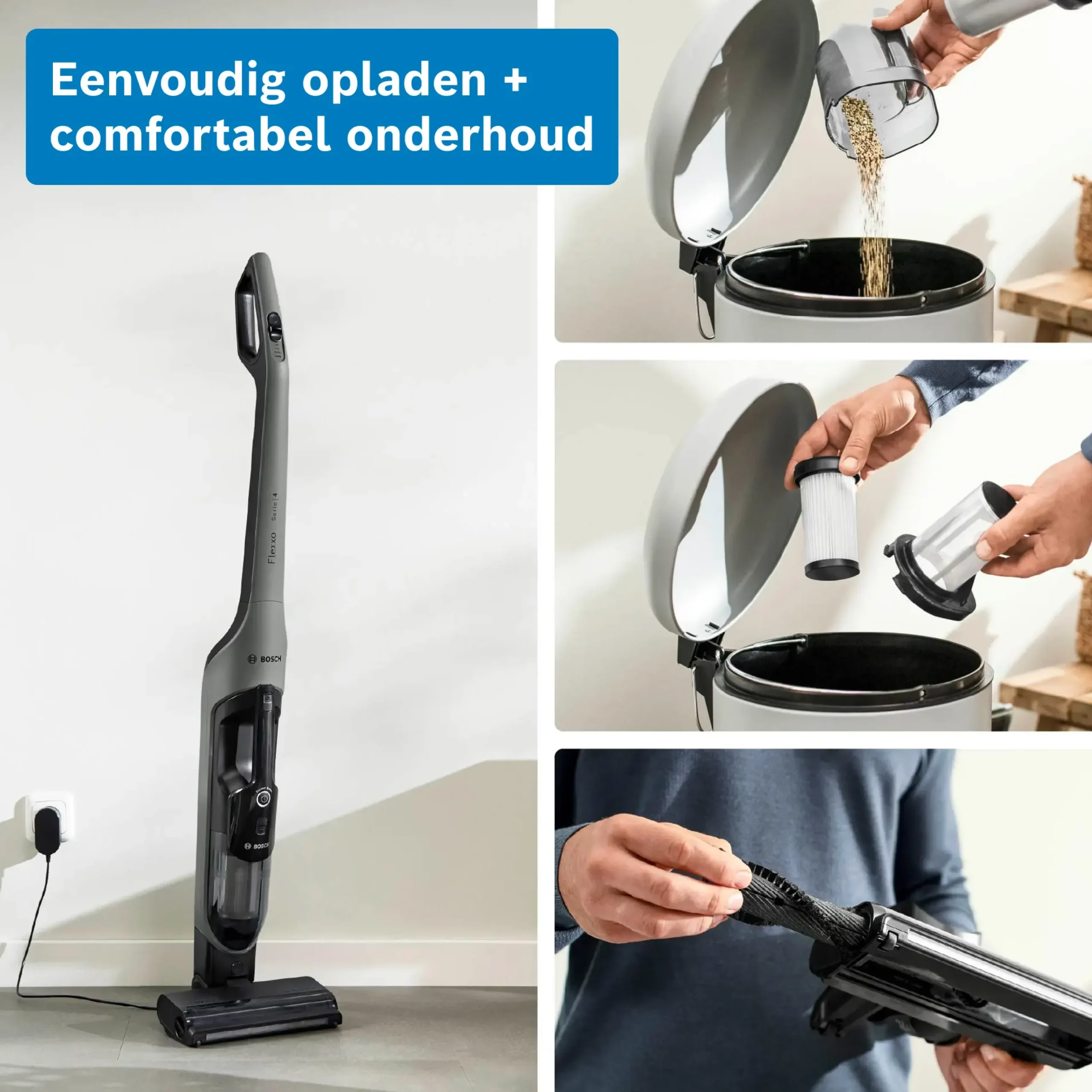 Serie 4 Draadloze steelstofzuiger Flexxo 28 Vmax Grijs