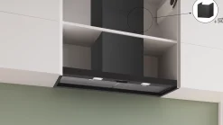 Serie 2 Geïntegreerde blokdesign schouwkap 90 cm Matzwart