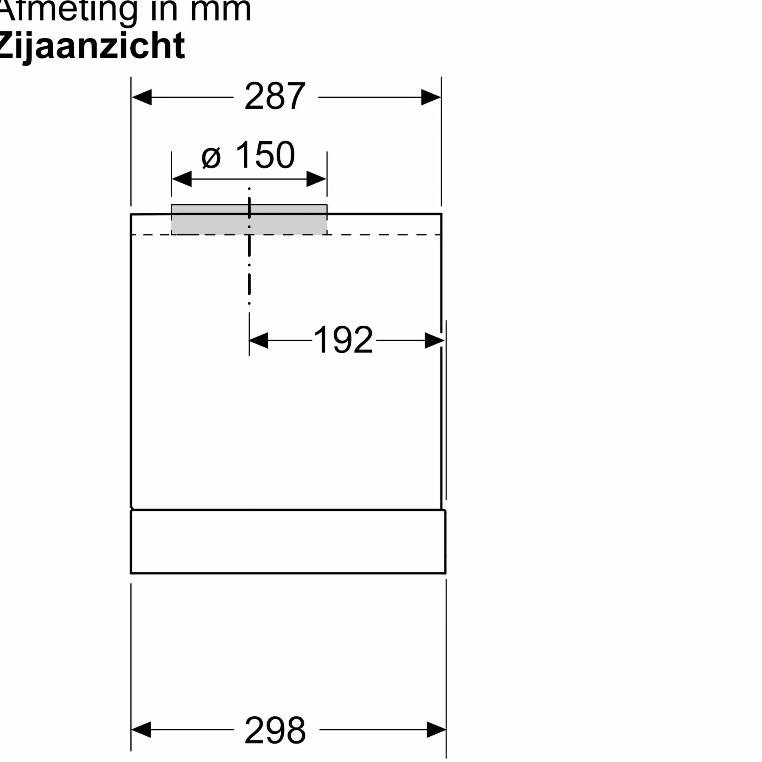 Serie 2 Geïntegreerde blokdesign schouwkap 90 cm Matzwart