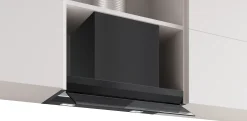 Serie 6 Geïntegreerde blokdesign schouwkap 60 cm zwart glas, Matzwart