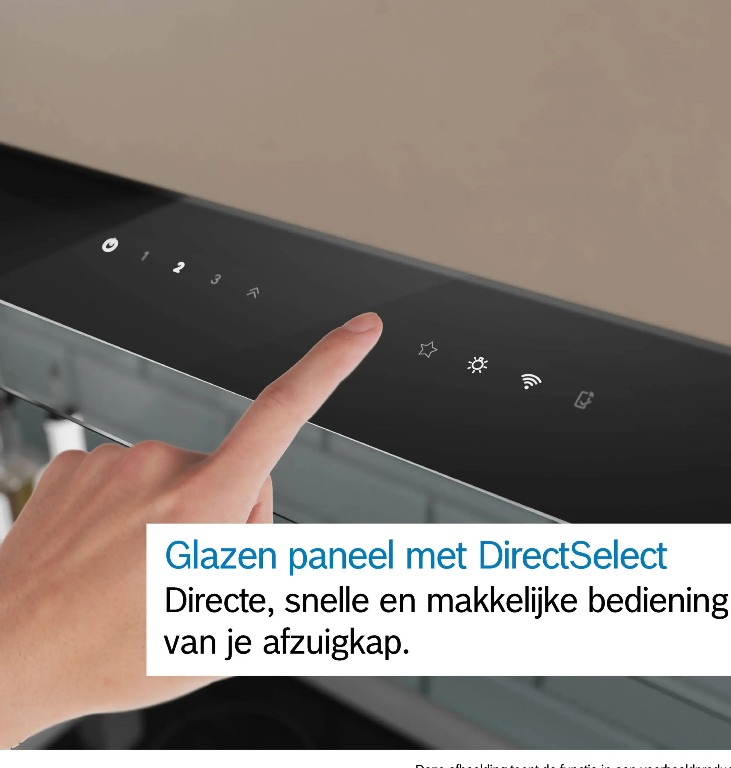 Serie 6 Geïntegreerde blokdesign schouwkap 60 cm zwart glas, Matzwart