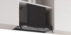 Serie 4 Geïntegreerde blokdesign schouwkap 60 cm helder glas, Matzwart