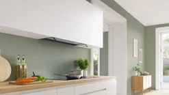 Serie 4 Geïntegreerde blokdesign schouwkap 90 cm helder glas, Matzwart