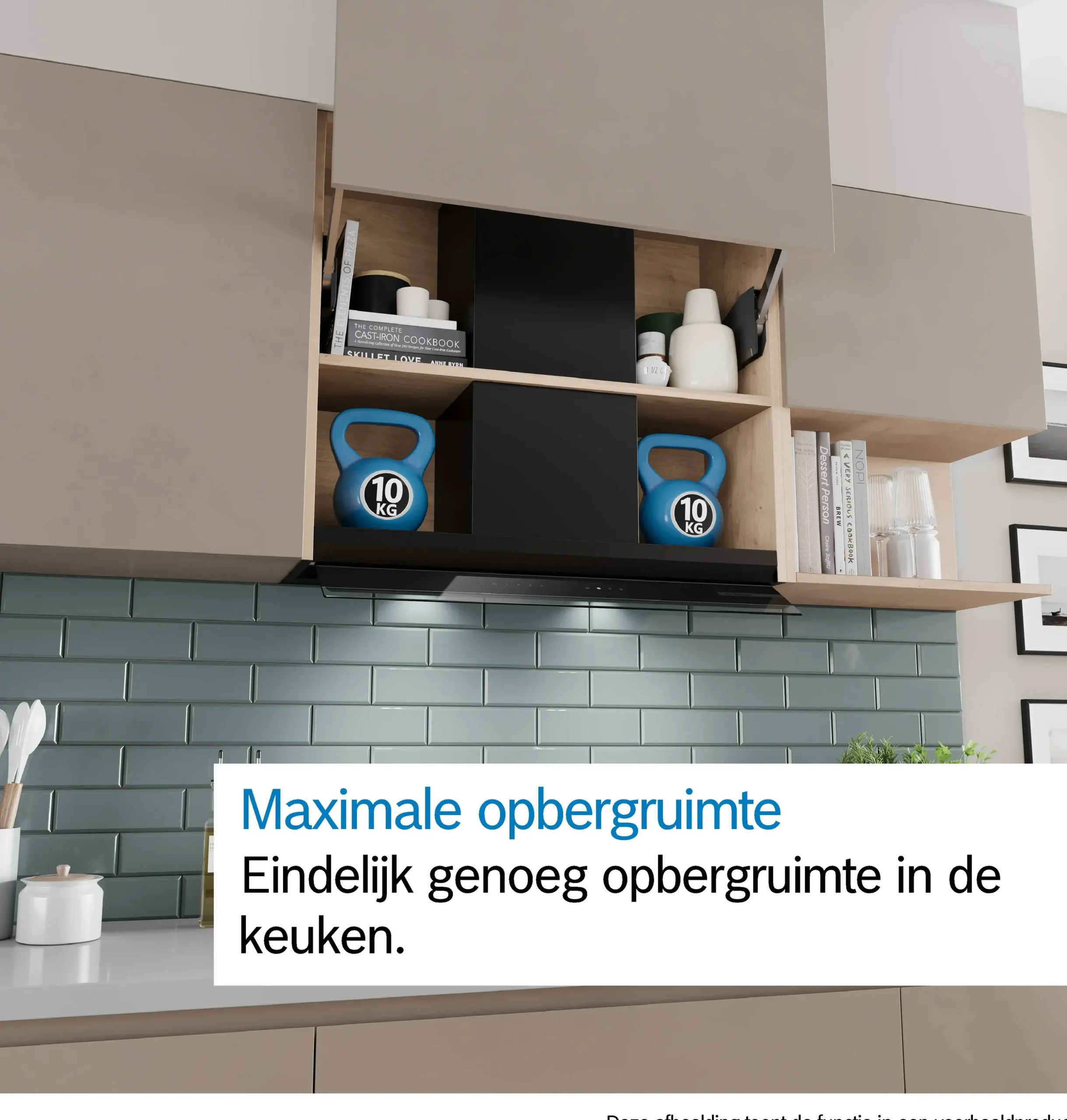 Serie 4 Geïntegreerde blokdesign schouwkap 90 cm helder glas, Matzwart