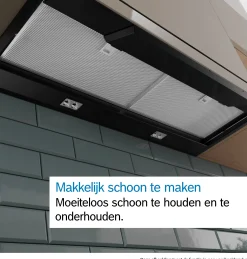 Serie 4 Geïntegreerde blokdesign schouwkap 90 cm helder glas, Matzwart