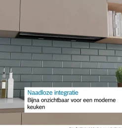 Serie 4 Geïntegreerde blokdesign schouwkap 90 cm helder glas, Matzwart