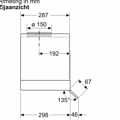 Serie 4 Geïntegreerde blokdesign schouwkap 90 cm helder glas, Matzwart