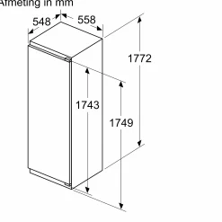 Serie 6 Inbouw koelkast met vriesvak 177.2 x 55.8 cm Vlakscharnier met SoftClose