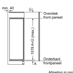Serie 6 Inbouw koelkast met vriesvak 157.8 x 55.8 cm Vlakscharnier