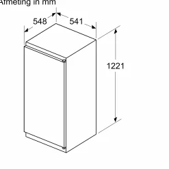 Serie 2 Inbouw koelkast 122.1 x 54.1 cm Sleepdeur