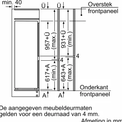 Serie 6 Inbouw koel-vriescombinatie 157.8 x 55.8 cm Vlakscharnier